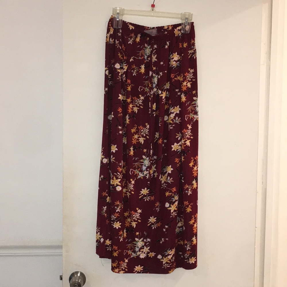 Maxi Burgundy Floral  skirt